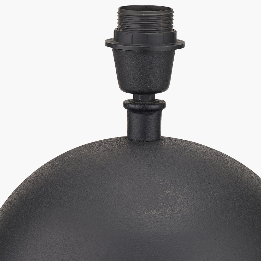 Benio Matt Black Metal Spherical Table Lamp - Base Only
